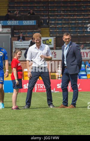 Prince Harry visiting Leeds on 6 July 2017 Stock Photo