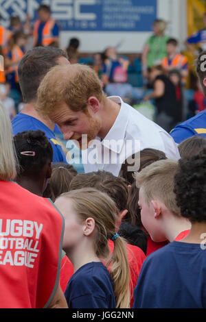 Prince Harry visiting Leeds on 6 July 2017 Stock Photo
