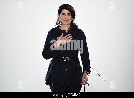 Berlin, Germany. 06th July, 2017. Designer Dorothee Schumacher after her fashion show during the Mercedes-Benz Fashion Week Berlin in Berlin, Germany, 06 July 2017. The Spring/Summer 2018 collections are being presented during the Fashion Week. Photo: Britta Pedersen/dpa-Zentralbild/dpa/Alamy Live News Stock Photo