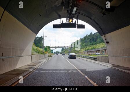 The Hindhead road tunnel on the A3 trunk road Surrey UK Stock Photo