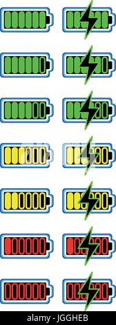 Battery icons set Stock Vector