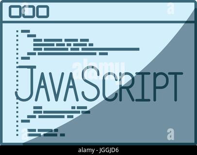 blue shading silhouette of programming window with script code Stock ...