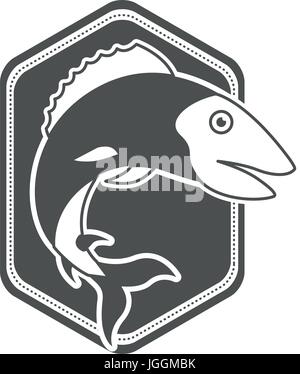 Dimond Shape Fish Line monochrome silhouette of diamond shape emblem with largemouth bass fish ...