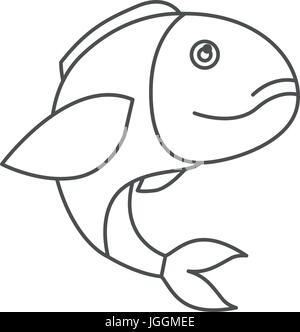 sketch silhouette of bass fish Stock Vector