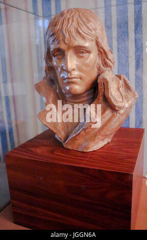 The house of Napoléon in Ajaccio : bust made of terracotta figuring Bonaparte Stock Photo