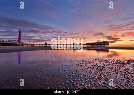 Blackpool; Tower; North Pier; Shore; Lancashire; UK Stock Photo