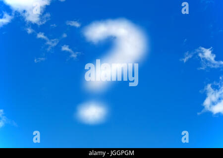 Question mark made from clouds on blue sky Stock Photo