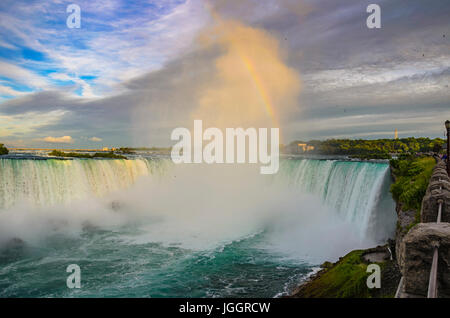 The amazing Niagara Falls at sunset. Canadian Falls Ontario, Canada Stock Photo