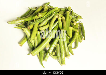 Okra, organic, 2016, City, Bom Sucesso, Minas Gerais, Brazil. Stock Photo