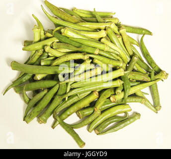 Okra, organic, 2016, City, Bom Sucesso, Minas Gerais, Brazil. Stock Photo