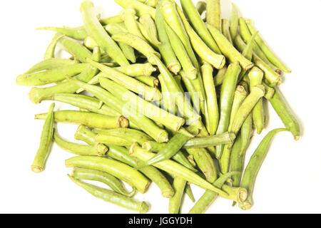 Okra, organic, 2016, City, Bom Sucesso, Minas Gerais, Brazil. Stock Photo