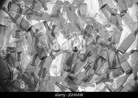 Jars of pulled cane and frit glass blowing supplies Stock Photo