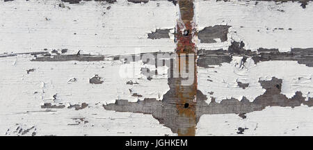Texture of crackled white paint on wood Stock Photo