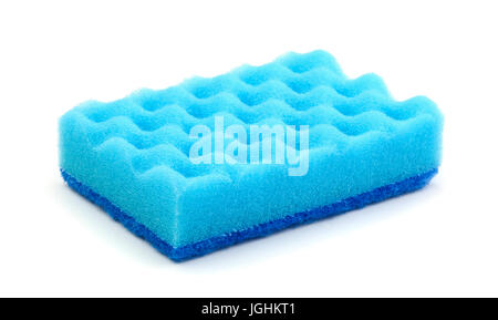 Sponge for washing dishes isolated on white Stock Photo