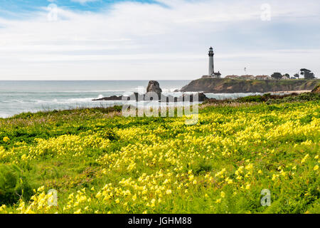 Pigion Point Lighthouse along the coast of California Stock Photo