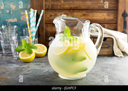 Traditional lemonade in a pitcher Stock Photo
