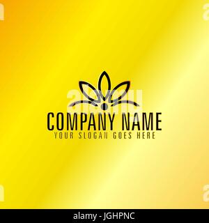 Golden Floral Emblem Stock Vector