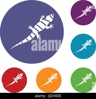 Lizard icons set Stock Vector