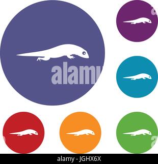 Lizard icons set Stock Vector