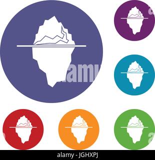 Iceberg icons set Stock Vector