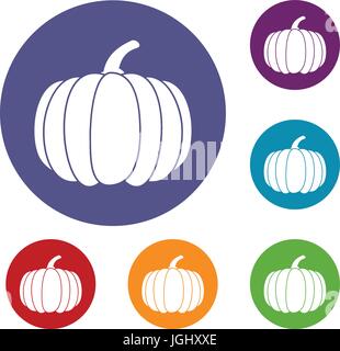 Pumpkin icons set Stock Vector