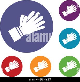 Clapping applauding hands icons set Stock Vector