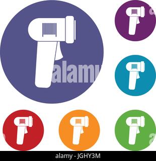 Erp red, blue and green vector pointers icons. Set of colorful location ...