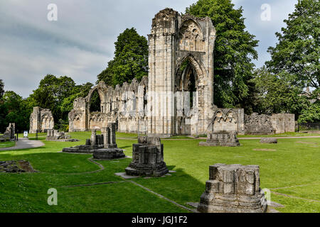 Ruins of St. Mary's Abbey, York Museum Gardens, York, Yorkshire, England, United Kingdom Stock Photo