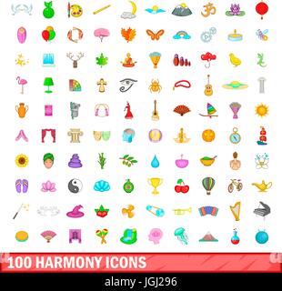 100 harmony icons set, cartoon style Stock Vector Image & Art - Alamy
