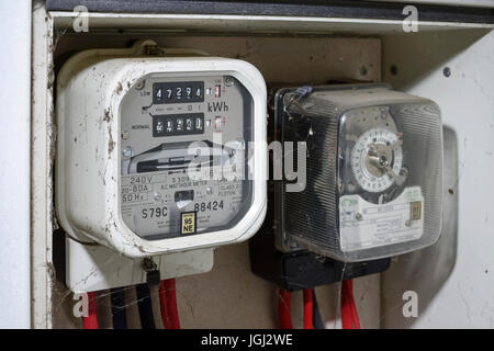 A traditional old style electricity meter Stock Photo