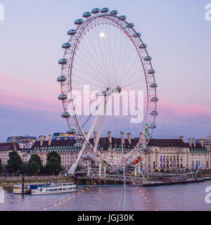 London Eye and The Moon with County Hall behind, London. Stock Photo