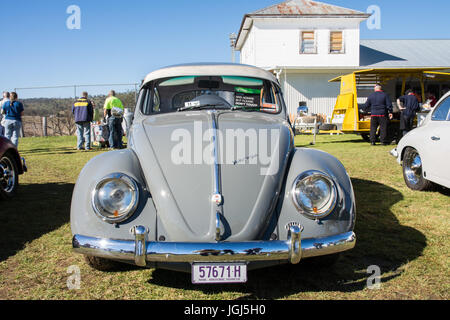 A nicely restored late 1960s Volkswagen Beetle on display at Barraba NSW Australia. Stock Photo