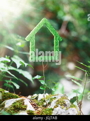 Green house made with grass in forest Stock Photo