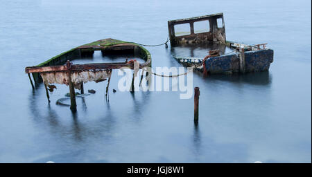 Wrecked fishing boats Stock Photo