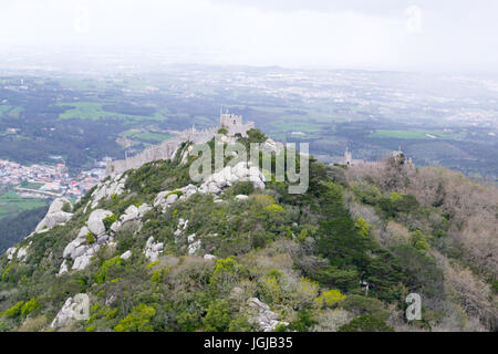 Castelo dos Mouros in Sintra (Portugal) was built by the Moors between the 8th and 9th century Stock Photo