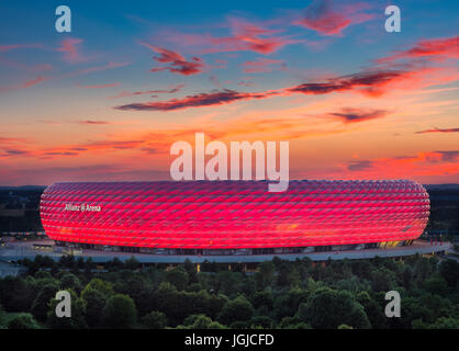Famous football stadium Allianz Arena in Munich, Bavaria, Germany, Europe Stock Photo