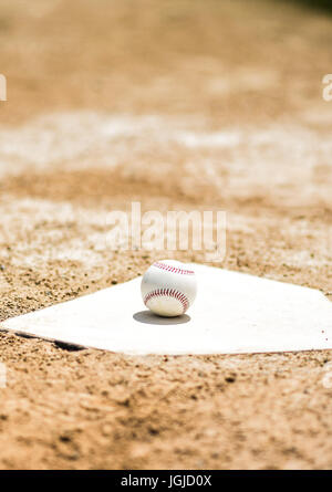 Home plate on baseball field with copy space Stock Photo - Alamy