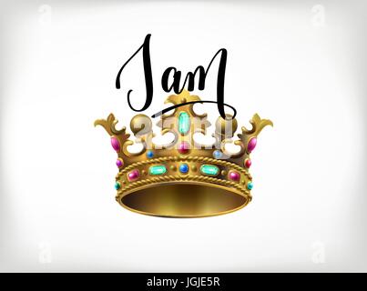 i am the king handwritten lettering poster Stock Vector