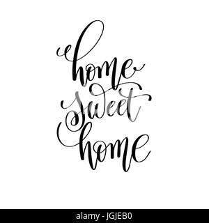 Home sweet home lettering handwritten sign, Hand drawn grunge ...