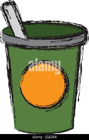 bucket and shovel icon over white background vector illustration Stock Vector