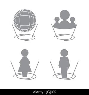 network globe social connections with date information Stock Vector