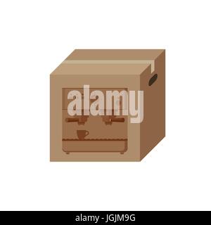 Coffee machine in box Stock Vector