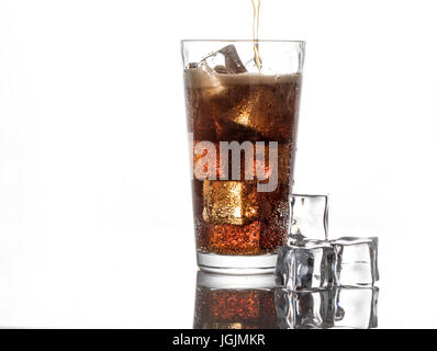 Highball glass with Ice Cubes and drink Stock Photo