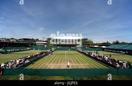 OUTSIDE COURTS , CENTRE COURT, THE WIMBLEDON CHAMPIONSHIPS 2017, THE WIMBLEDON CHAMPIONSHIPS 2017, 2017 Stock Photo