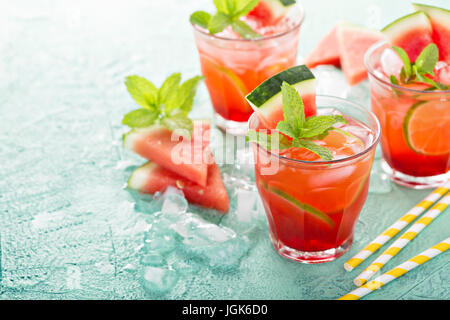 Refreshing summer drink with watermelon Stock Photo