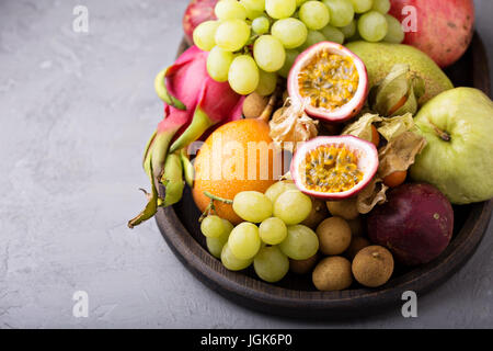 Exotic fruits on a tray Stock Photo