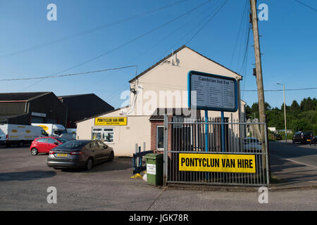 Pontyclun Van Hire at the East Side Cambrian Industrial Estate on June 19, 2017 in Pontyclun, Wales. A van that appears to have been rented from Pontyclun Van Hire ploughed into pedestrians near Finsbury Park Mosque on Severn Sisters Road, North London, at around 12.20 this morning. Police have reported that 10 people were injured and one killed. A 48-year-old man has been arrested. Prime Minister Theresa May has said police are treating it as a potential terrorist incident. Stock Photo