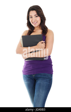 Stock image of female college student isolated on white background Stock Photo