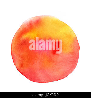 Red and yellow abstract watercolour background texture on a white background Stock Photo