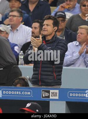 Celebrities at the Dodgers game. The Washington Nationals defeated the